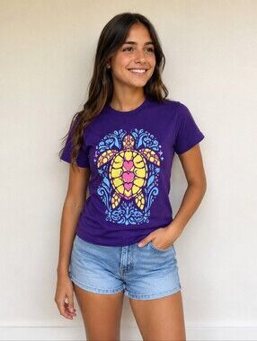 Delta Pro Weight Orlando Purple Sea Turtle Graphic T-Shirt – Youth S